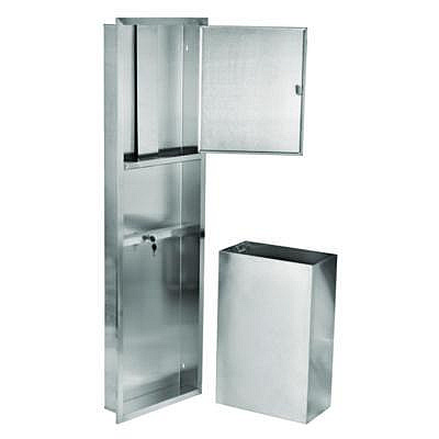 Alpine Industries Stainless Steel Recessed Paper Towel Dispenser with Waste Receptacle, 56 x 4 x 17 (ALP492)