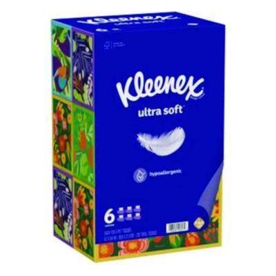 Kleenex Ultra Soft Facial Tissue, 3-Ply, White, 120 Sheets/Box, 6 Boxes/Pack, 4 Packs/Carton (54317)