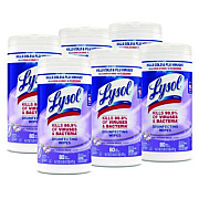 LYSOL Brand Disinfecting Wipes, 1-Ply, 7 x 7.25, Early Morning Breeze, White, 80 Wipes/Canister, 6 Canisters/Carton (89347CT)