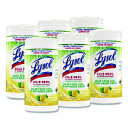 LYSOL Brand Disinfecting Wipes II Fresh Citrus, 1-Ply, 7 x 7.25, White, 70 Wipes/Canister, 6 Canisters/Carton (49128CT)