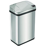 HLS Commercial Rectangular Sensor Trash Can, 4 gal, Plastic/Stainless Steel, Silver (HLS04SS)