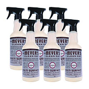 Mrs. Meyer's Multi Purpose Cleaner, Lavender Scent, 16 oz Spray Bottle, 6/Carton (323568)