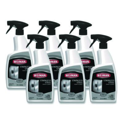 WEIMAN Stainless Steel Cleaner and Polish, Floral Scent, 22 oz Spray Bottle, 6/Carton (108)