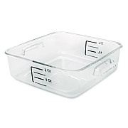 Rubbermaid Commercial SpaceSaver Square Containers, 2 qt, 8.8 x 8.75 x 2.7, Clear, Plastic (6302CLE)
