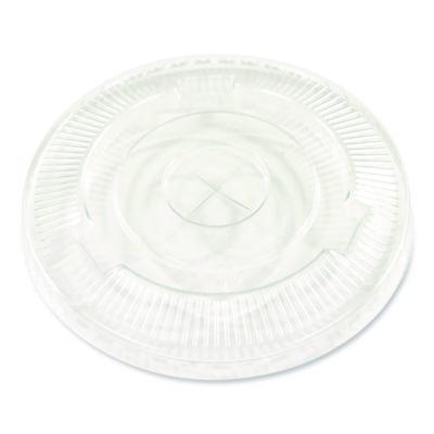 Boardwalk PET Cold Cup Straw-Slot Lids, Fits 9 oz Squat/12 oz Cold Cups, Plastic, Clear, 100/Pack (PET912STRAPK)