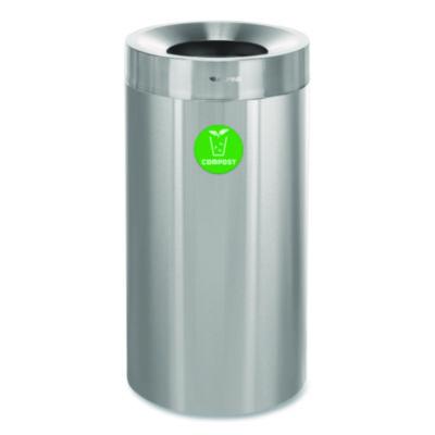 Alpine Industries 27 Gallon Stainless Steel Compost Can, Brushed Stainless Steel (ALP47527CO)
