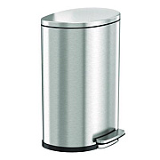 HLS Commercial Fire-Resistant Step Pedal Trash Can, 13 gal, Plastic/Stainless Steel, Silver (HLSS13DFR)