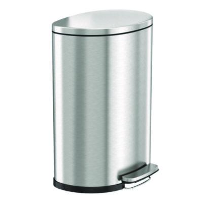 HLS Commercial Fire-Resistant Step Pedal Trash Can, 13 gal, Plastic/Stainless Steel, Silver (HLSS13DFR)