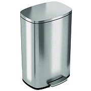 HLS Commercial Step Pedal Trash Can, 13 gal, Plastic/Stainless Steel, Silver (HLSS13R)