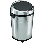 HLS Commercial Extra-Large Sensor Trash Can with Wheels, 18 gal, Plastic/Stainless Steel (HLS18RC)
