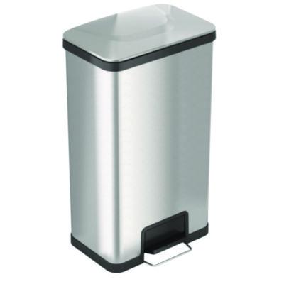 HLS Commercial Step Pedal Trash Can with AirStep Technology, 18 gal, Stainless Steel, Silver (HLS18SS)