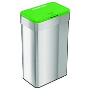 HLS Commercial Open Top Compost Bin with Color-Coded Lid, 21 gal, Plastic/Stainless Steel, Silver/Green (HLS21UOTCOP)