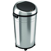 HLS Commercial Extra-Large Sensor Trash Can with Wheels, 23 gal, Plastic/Stainless Steel, Silver/Black (HLS23RC)