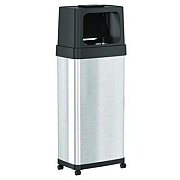 HLS Commercial Dual Push Door Trash Can, 24 gal, Stainless Steel, Silver/Black (HLS24DPO)