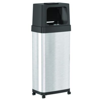 HLS Commercial Dual Push Door Trash Can, 24 gal, Stainless Steel, Silver/Black (HLS24DPO)