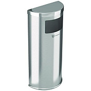 HLS Commercial Side-Entry Trash Can with Wall Mount, 9 gal, Stainless Steel, Silver (HLSC01G09A)