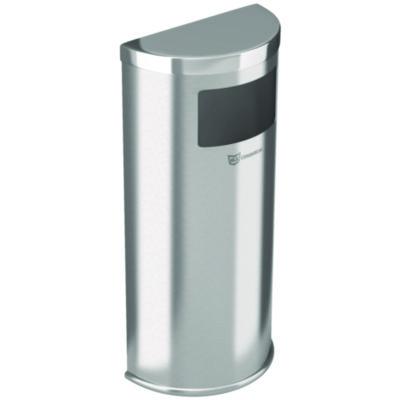 HLS Commercial Side-Entry Trash Can with Wall Mount, 9 gal, Stainless Steel, Silver (HLSC01G09A)