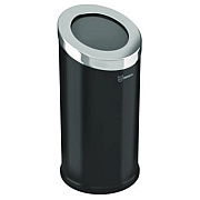 HLS Commercial Beveled Open Top Trash Can, 15 gal, Stainless Steel, Black (HLSC04G15B)