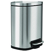 HLS Commercial Fire-Resistant Step Pedal Trash Can, 1.3 gal, Plastic/Stainless Steel, Silver (HLSS01RFR)