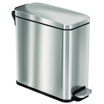 HLS Commercial Step Pedal Trash Can, 3 gal, Plastic/Stainless Steel, Silver (HLSS03R)