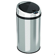 HLS Commercial Sensor Trash Can, 8 gal, Plastic/Stainless Steel, Silver (HLS08RCB)