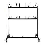 AdirOffice Steel Folding Chair Two-Tier Utility Cart, Metal, 1,000 lb Capacity, 33 x 65 x 68.5, Black (I69003)