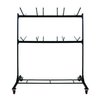 AdirOffice Steel Folding Chair Two-Tier Utility Cart, Metal, 1,000 lb Capacity, 33 x 65 x 68.5, Black (I69003)