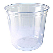 Fabri-Kal Recycleware Round Deli Container, 24 oz, 4.6" Diameter x 3.6" h, Clear, Plastic, 500/Carton (RD24)