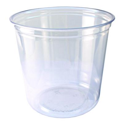 Fabri-Kal Recycleware Round Deli Container, 24 oz, 4.6" Diameter x 3.6" h, Clear, Plastic, 500/Carton (RD24)