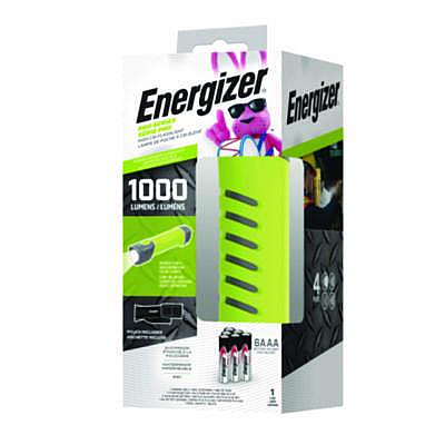 Energizer Pro Series Handheld High CRI Flashlight, Rechargeable Lithium Ion Battery/6 AAA Batteries (Included), Gray/Green (ENYPHH62)