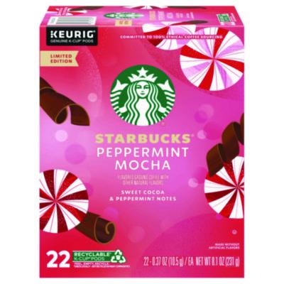 Starbucks Peppermint Mocha K-Cup, 22/Box, 4/Carton (12437832CT)