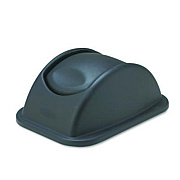 Rubbermaid Commercial Rectangular Free-Swinging Plastic Lid, Black (306700BK)