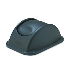 Rubbermaid Commercial Rectangular Free-Swinging Plastic Lid, Black (306700BK)