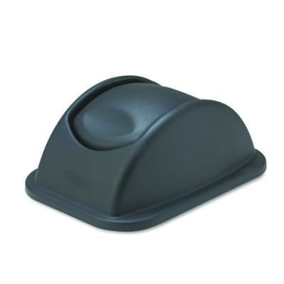 Rubbermaid Commercial Rectangular Free-Swinging Plastic Lid, Black (306700BK)