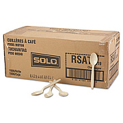 SOLO Reliance Mediumweight Cutlery, Spoon, Plastic, Champagne, 1,000/Carton (RSAT)