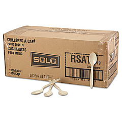 SOLO Reliance Mediumweight Cutlery, Spoon, Plastic, Champagne, 1,000/Carton (RSAT)
