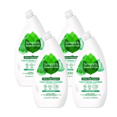 Seventh Generation Toilet Bowl Cleaner, Fresh Mint Scent, 24 oz Bottle, 4/Carton (45166CT)