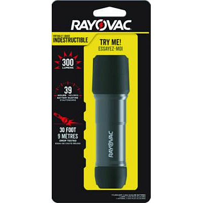 Rayovac Virtually Indestructible LED Flashlight, 3 AAA Batteries (Included), Black (ROVDIY3AAA1)