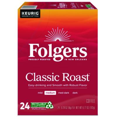 Folgers Gourmet Selections Classic Roast Coffee K-Cups, 24/Box (6685)