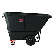Suncast Commercial 1 cu yd Heavy Duty Tilt Truck, Forkliftable Frame, 2,200 lb Capacity, Black/Red (RMTTHD100)