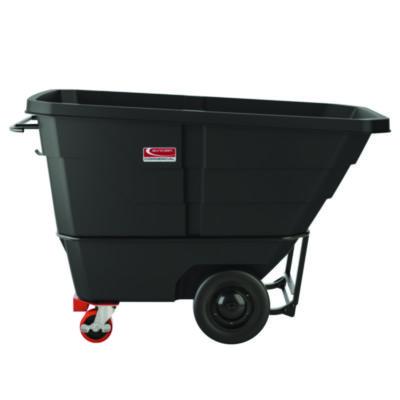 Suncast Commercial 1 cu yd Heavy Duty Tilt Truck, Forkliftable Frame, 2,200 lb Capacity, Black/Red (RMTTHD100)