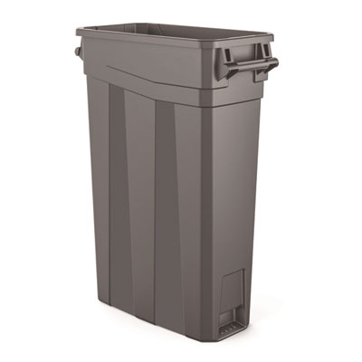 Suncast Commercial 23 Gallon Resin Slim Trash Can, Plastic, Gray (TCNH2030)