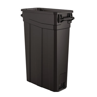 Suncast Commercial 23 Gallon Resin Slim Trash Can, Plastic, Black (TCNH2030BK)