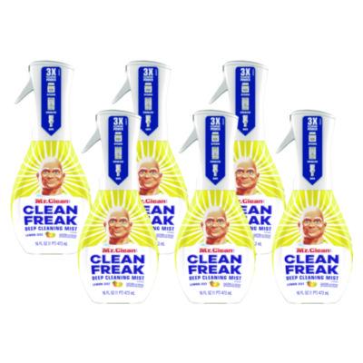 Mr. Clean Clean Freak Deep Cleaning Mist Multi-Surface Spray, Lemon, 16 oz Spray Bottle, 6/Carton (79129)