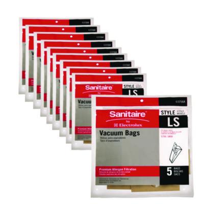 Sanitaire Commercial Upright Vacuum Cleaner Replacement Bags, Style LS, 5/Pack, 10 Packs/Carton (63256A10CT)