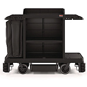 Suncast Commercial Partially Assembled Premium Housekeeping Cart, Plastic, 1 Shelf, 24 x 62.13 x 49.75, Black (HKC2002)