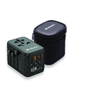 Verbatim UTA-05 Gan III Universal Travel Adapter, (2) USB-A/(2) USB-C/Quick Charge 4+ (32120)