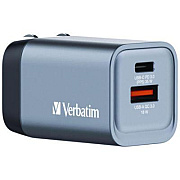 Verbatim 35 W 2-Port GaN Wall Charger, Black/Gray (32200)