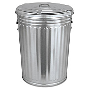 Magnolia Brush Pre-Galvanized Trash Can with Lid, Round, Steel, 20 gal, Gray (20GALLONWLID)