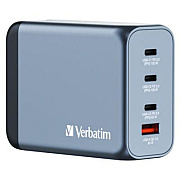 Verbatim 200 W 4-Port GaN Wall Charger, Black/Gray (32204)